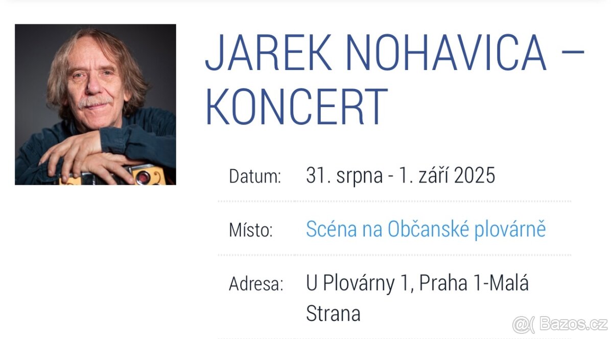 JAREK NOHAVICA – KONCERT 31.08.2025