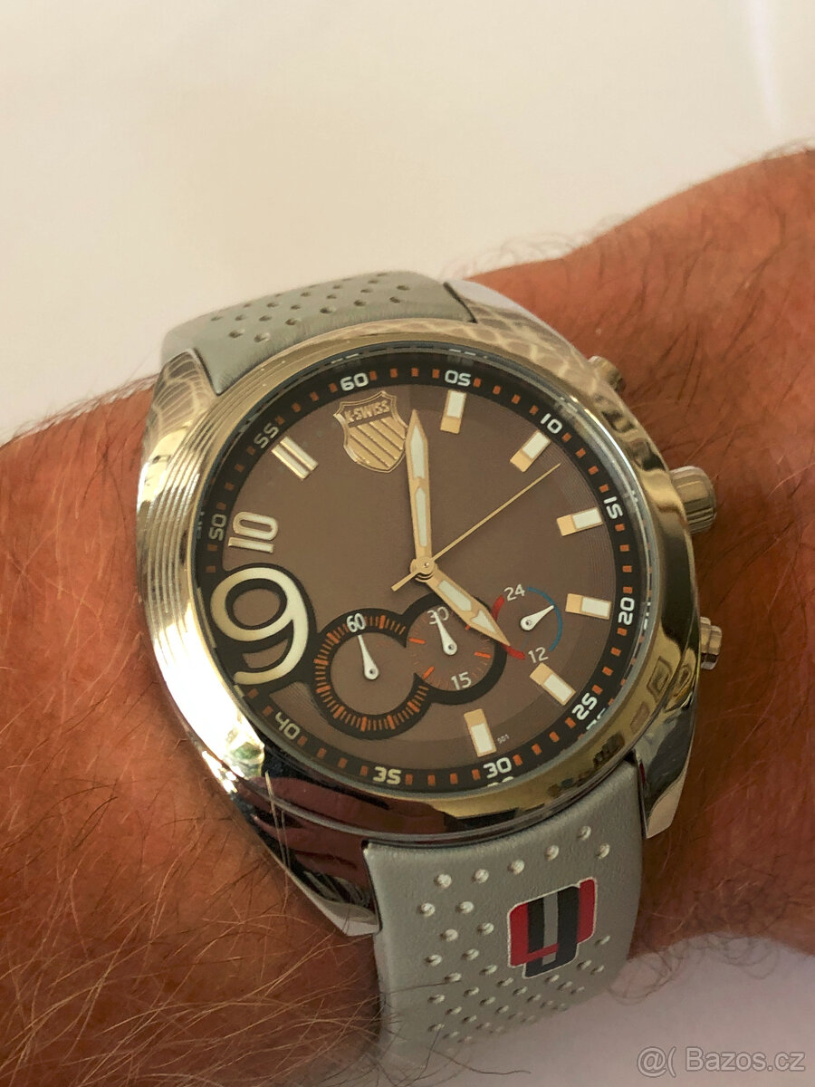 K-Swiss, náramkové hodinky, chronograph, čiselnik 4cm
