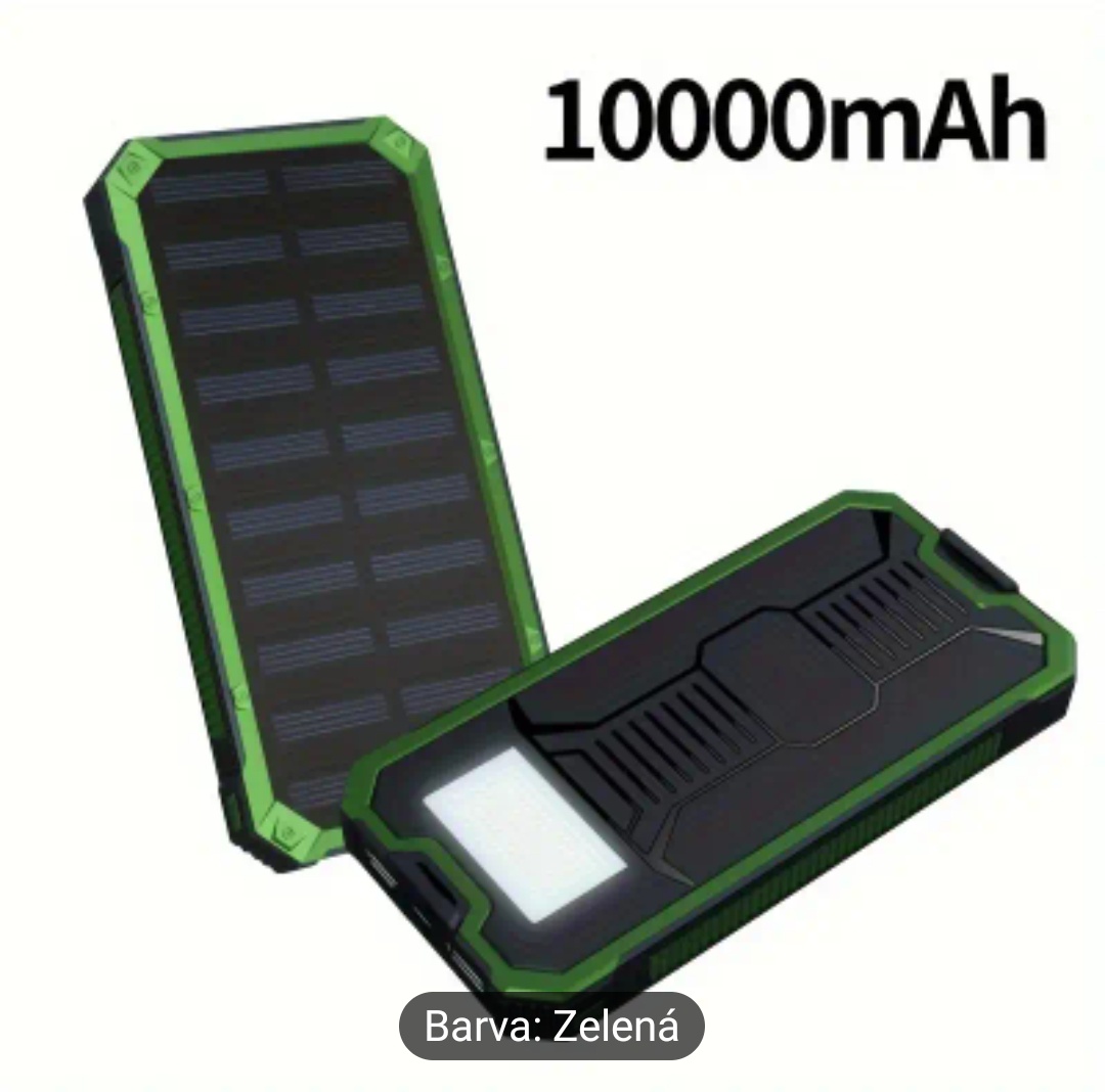 Solární powerbanka-nabíječka, 10.000mAh, 5V/2 x 2.1A - NOVÁ