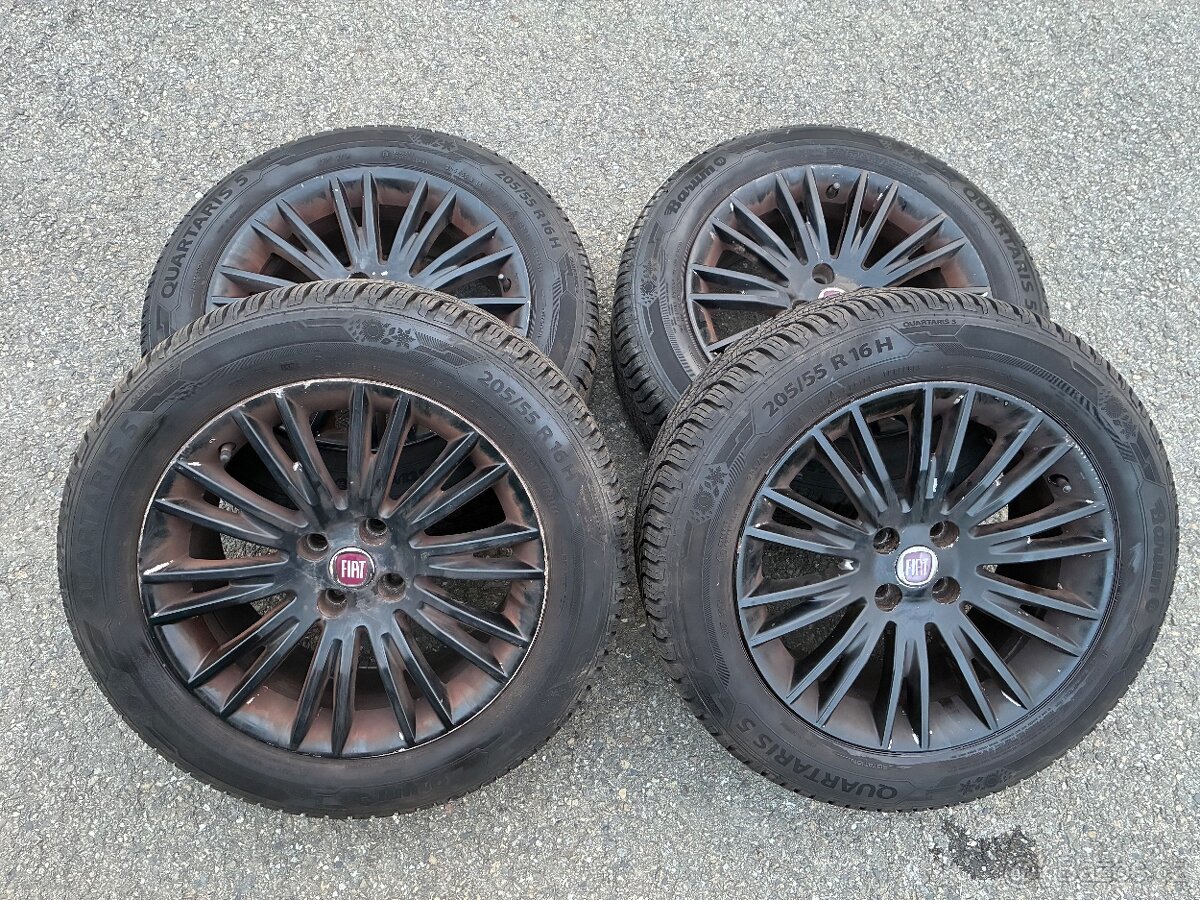 Prodám sadu alu kol fiat 4x98 , 205/55/16 celoroční