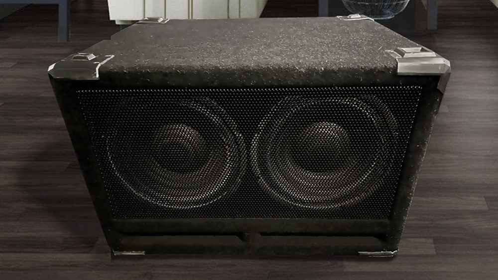 Prázdný bass box 2x10" madla, kolečka, speakon, kobercovina