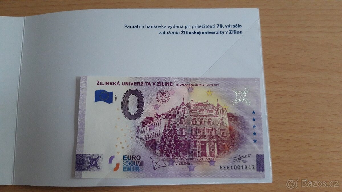 0 euro bankovka Žilinská univerzita v Žiline
