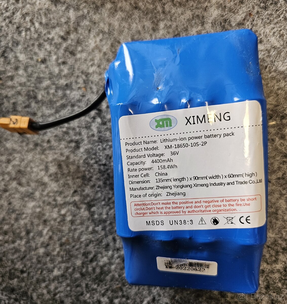 Aku 36v 4400mAh,motor 36V 350 W, hoverboard díly