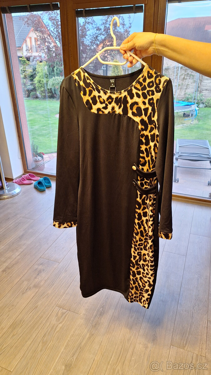 dámské šaty vel. L 40/42 nové s leopardím vzorem č.9