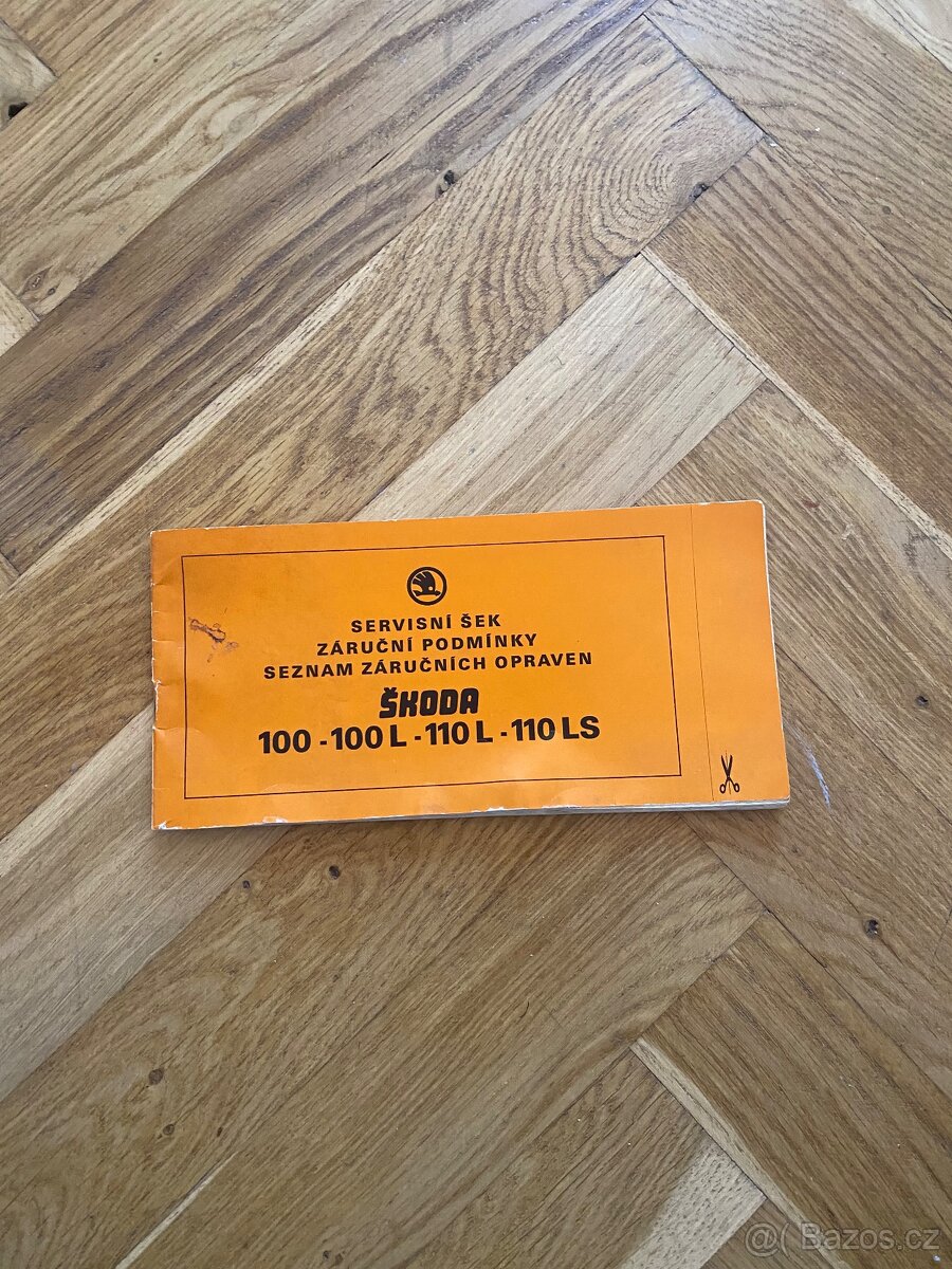 Servisní šeková knížka Škoda 100 až 110LS