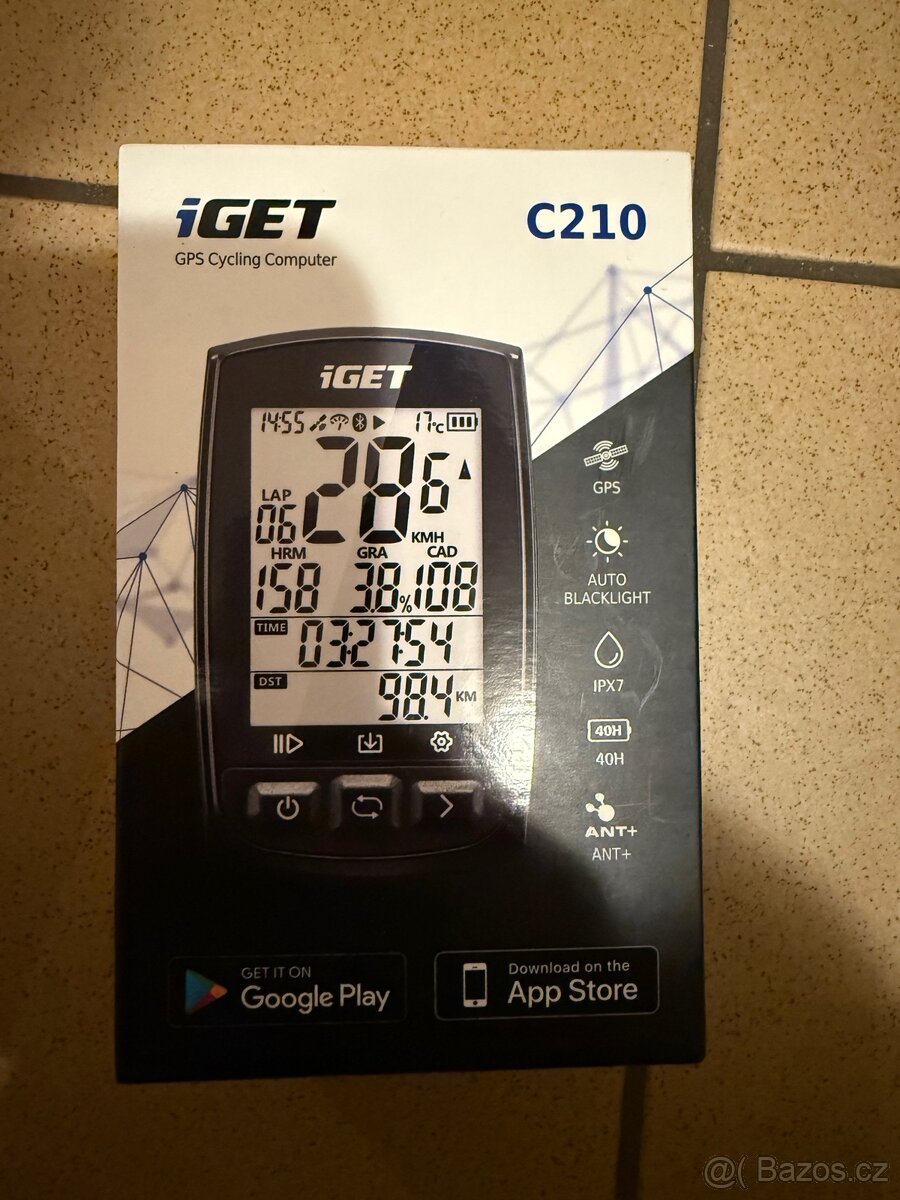 Cyklopočítač s GPS iGET C210 černý