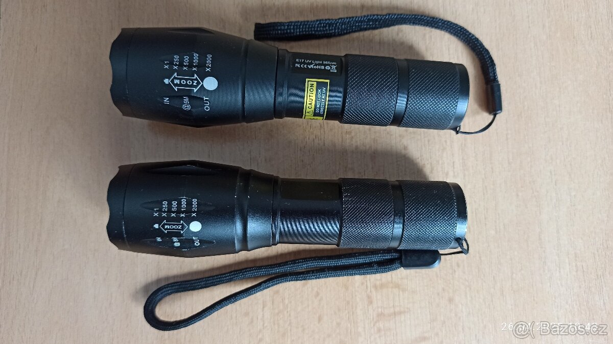 LED svítilny s ultafialovým UV-A světlem