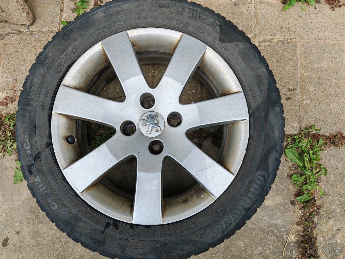 Originál sada kol Peugeot SANTIAGUITO 16" + zimní pneu Conti