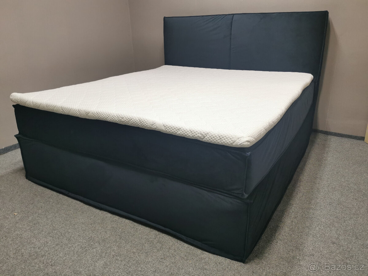 Nová boxspring postel BOXI URBAN tmavě modrá