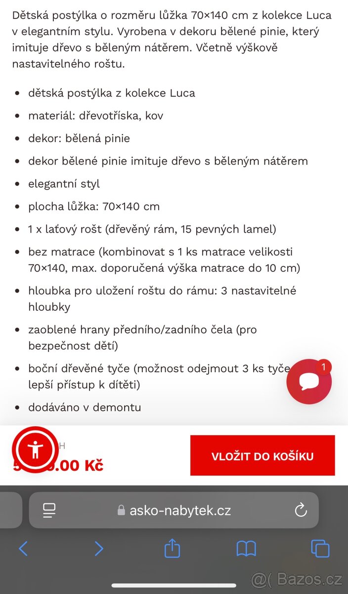 Dětská postýlka