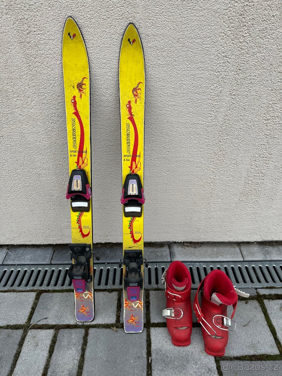 Dětský lyžařský set, lyže 90 cm