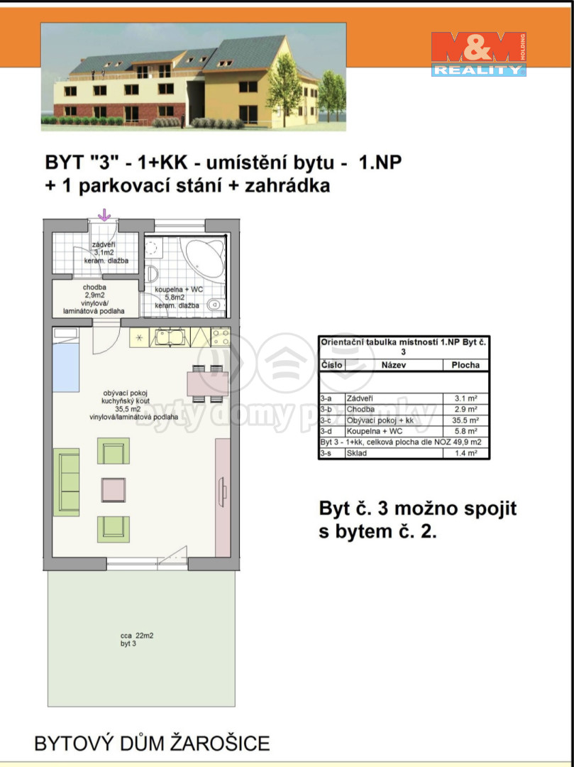 Prodej bytu 1+kk, 49 m², Žarošice