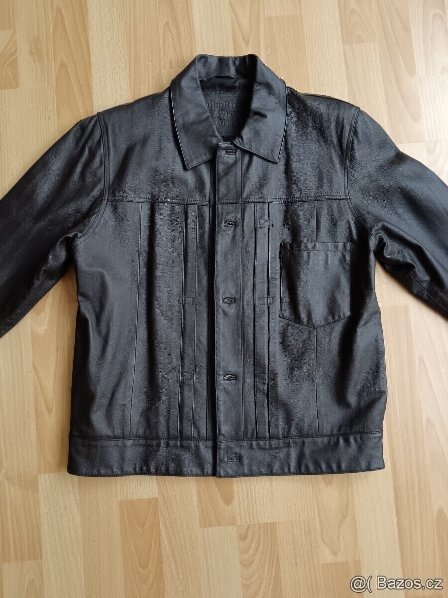 100% KOŽENÁ pánská elegantní hnědá měkká bunda UNION RIVER