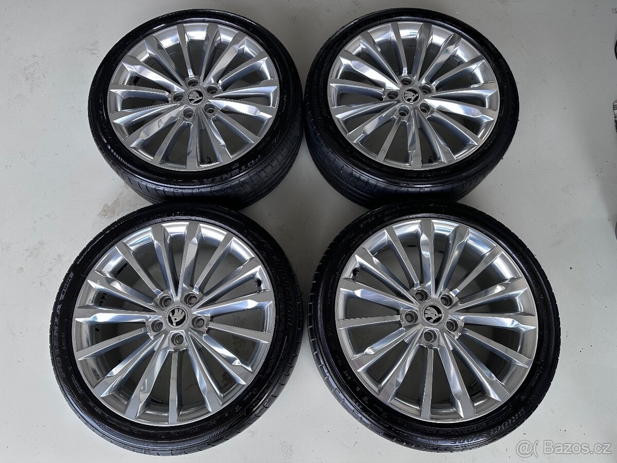Alu sada kol Trinity 5x112 R19, cololeštěné, chrom + pneu