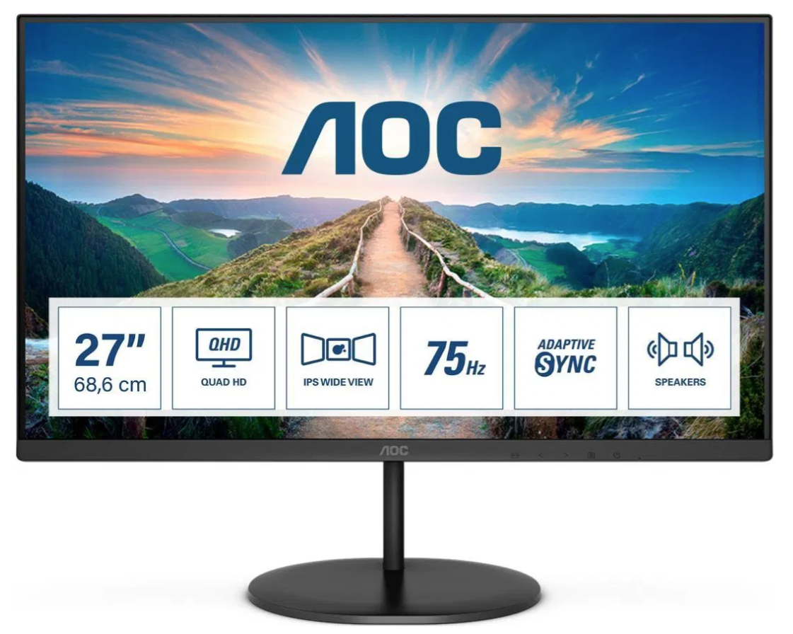 27" AOC Q27V4EA – IPS, QHD, 75 Hz, repráky – top stav