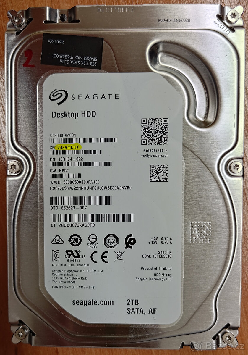 2 ks - Seagate 3.5" HDD - 2TB - ST2000DM001