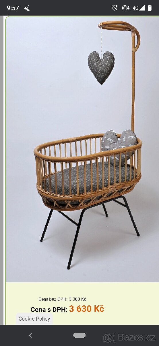 Dětská ratanová postýlka