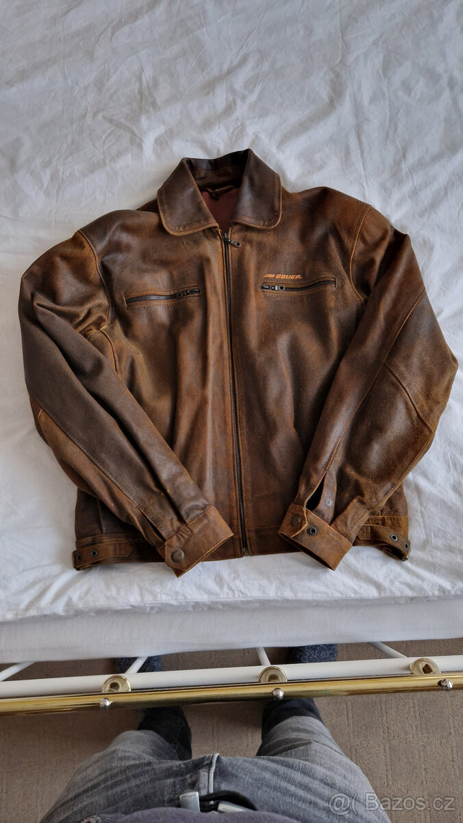 Kožená bunda BAUER hnědá XL