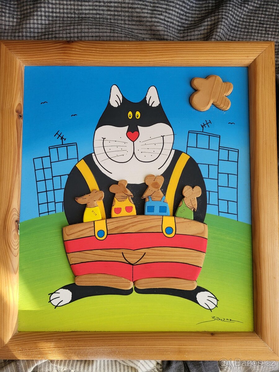dřevěné koláže - obrazy - originály do dětského pokoje