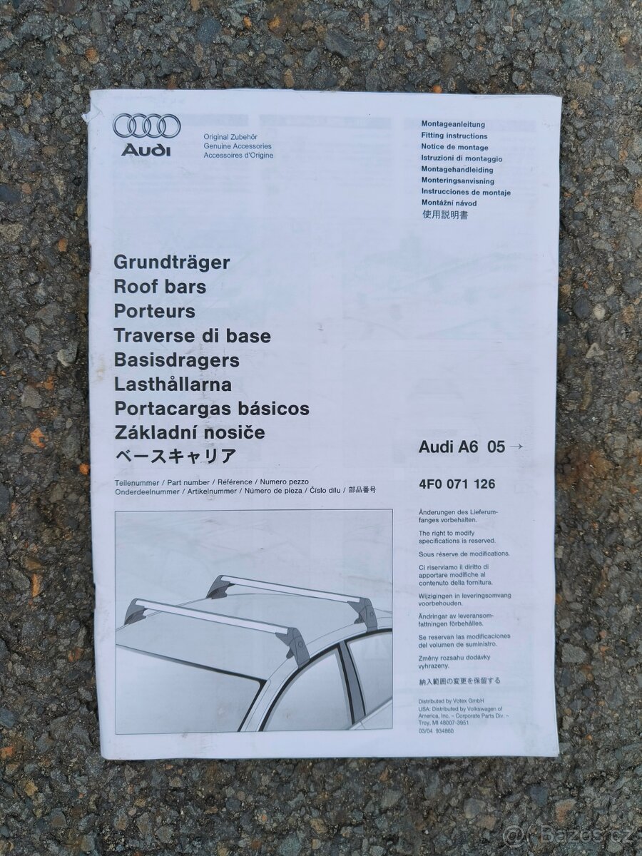 Originální příčníky na Audi A6 sedan