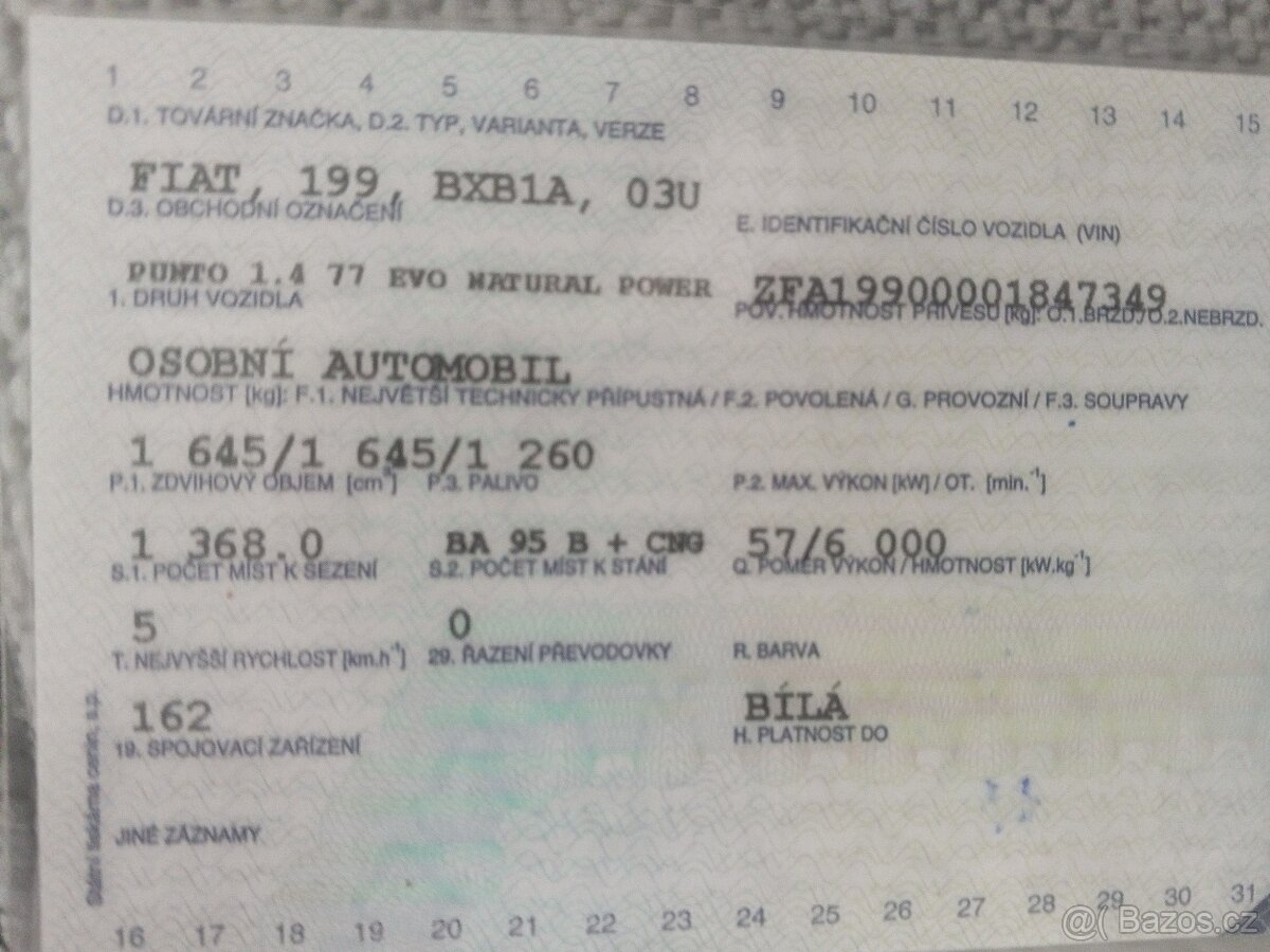 FIAT PUNTO EVO 1.4 NATURAL POWER + CNG -