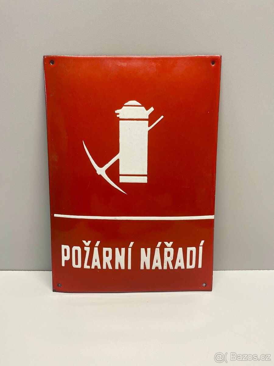 smaltovaná cedule požární nářadí cedule smalt tabule