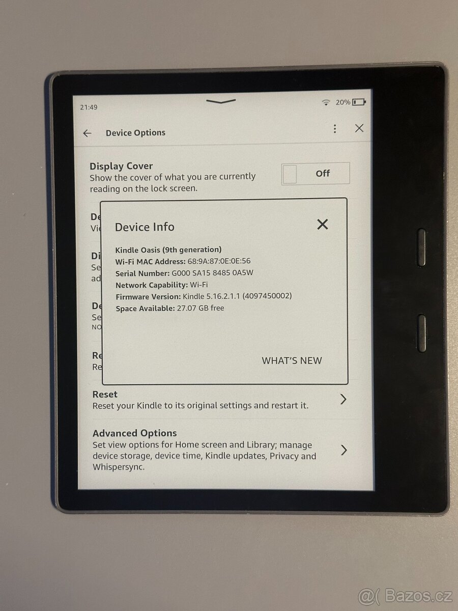 Čtečka knih Amazon Kindle Oasis 9th. gen 32 GB WiFi