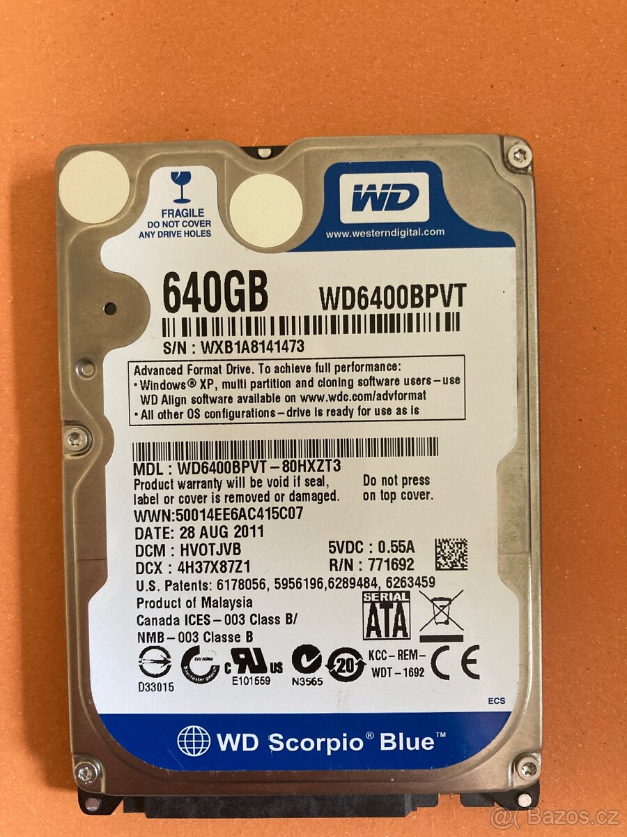 Disk 640 GB HDD