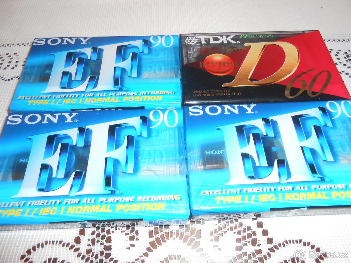 Audio kazety Sony EF 90 a TDK D 60
