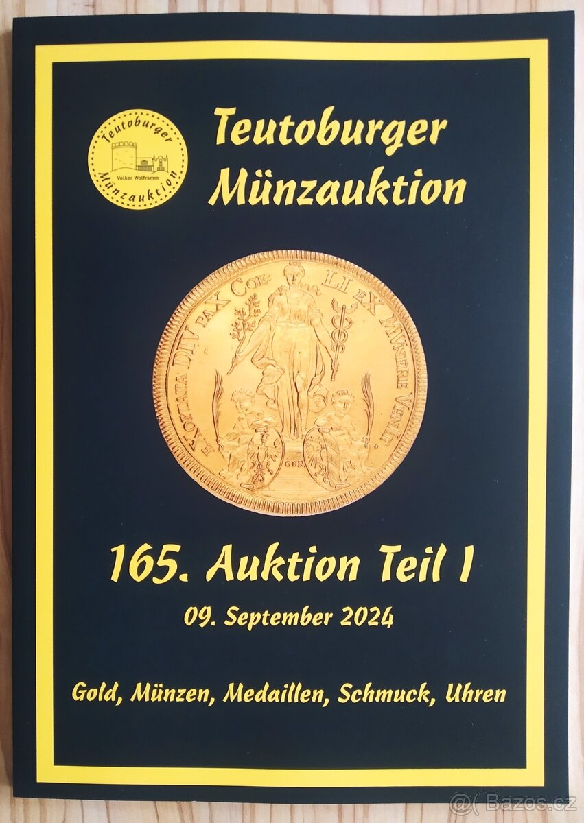 Zahraniční aukční katalog, zlato, mince, medaile, hodinky