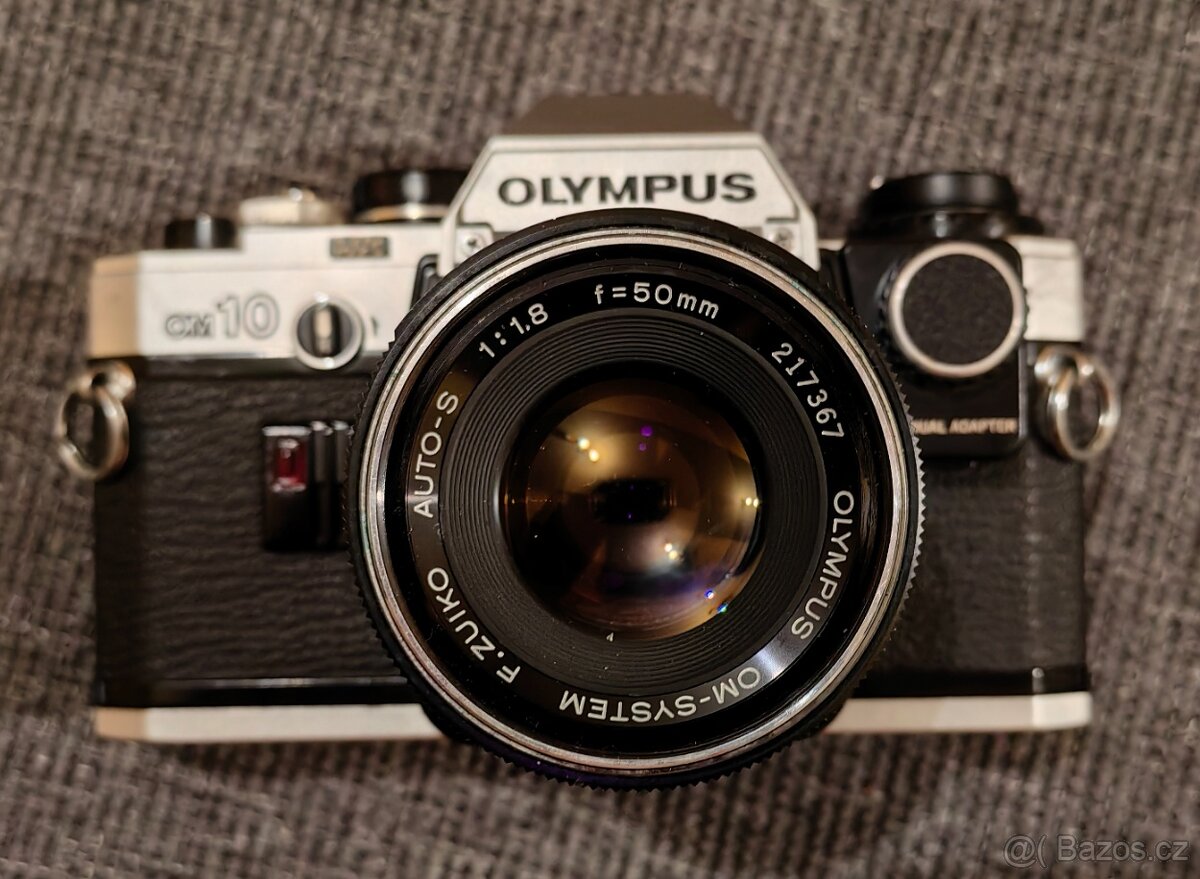 Olympus OM-10+man. adaptér+ OM 50/1.8
