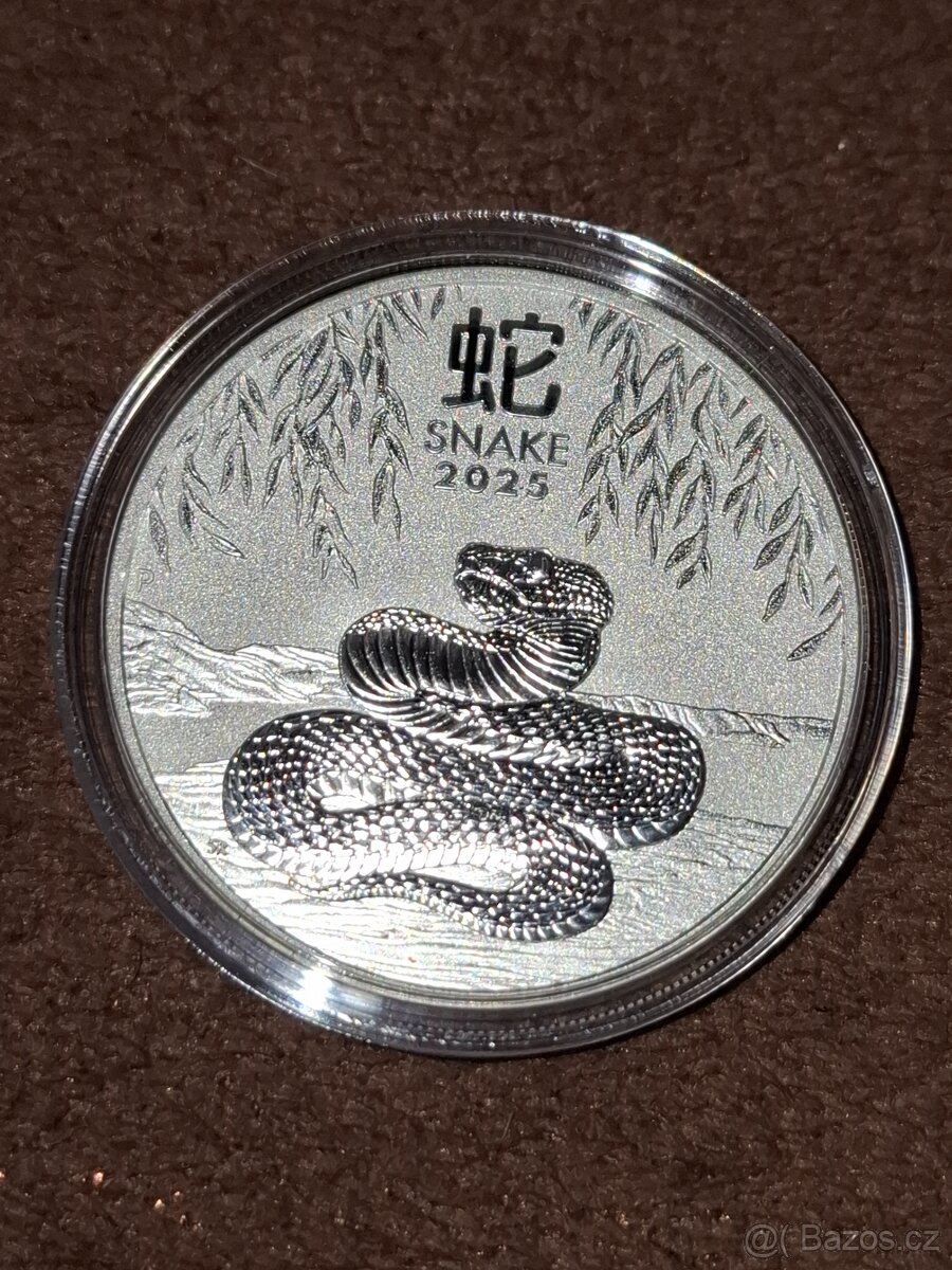 Stříbrná mince 1 Oz - Rok Hada 2025 - Novinka