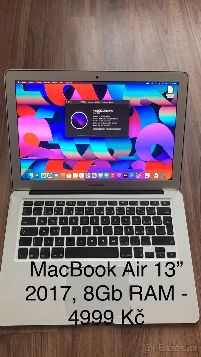 MacBook Air 13” 2017, baterie 6-7 hodin