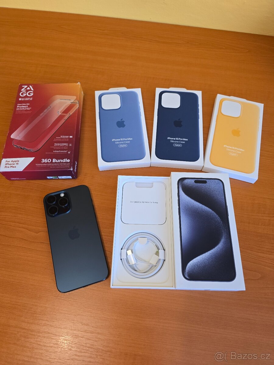 Prodám iPhone 15 Pro Max, 512GB, záruka T-Mobile do 12/2025