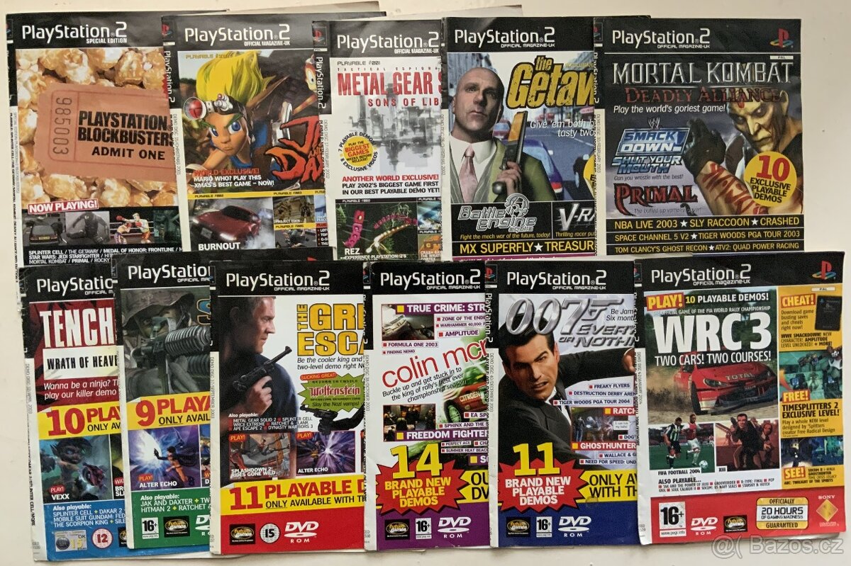 různé PC a PlayStation 2 hry
