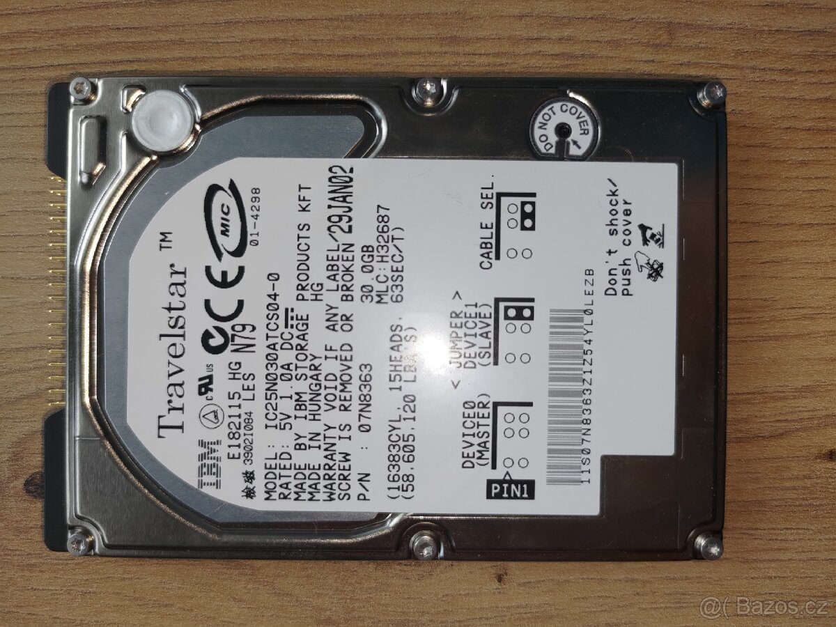 HITACHI TRAVELSTAR 30GB 4.2K 2MB ATA 2.5'' IC25N030ATCS04-