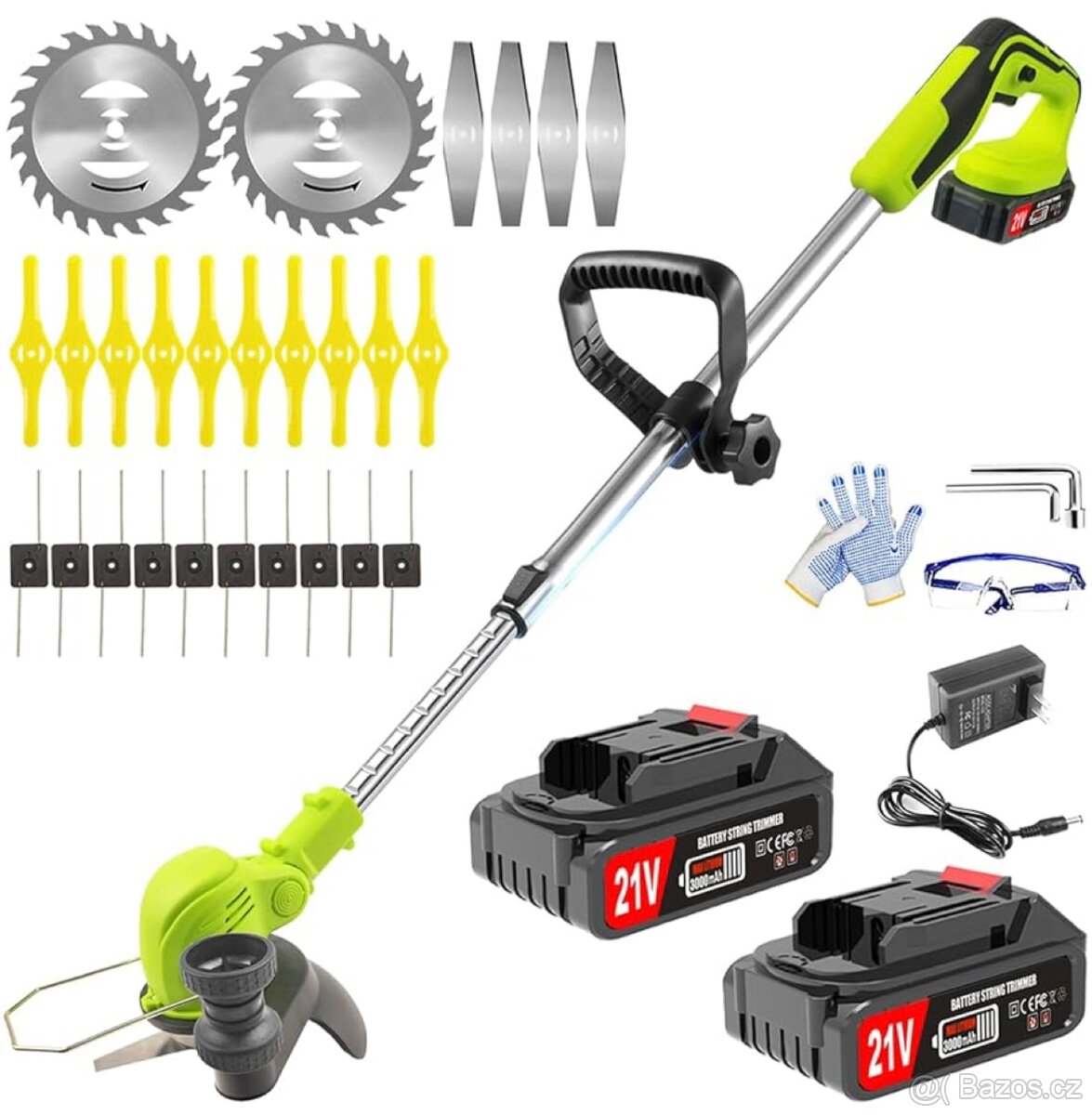 🌿 Aku vyžínač / křovinořez 3v1 – bezdrátový, 2× 21V baterie
