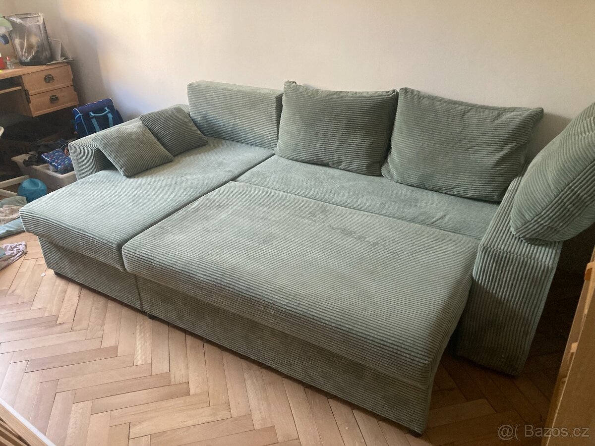 Rohová rozkládací sedací souprava