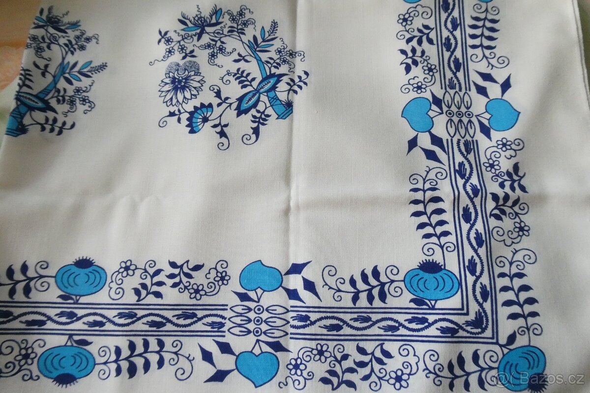 Ubrus cibulák NEPOUŽIT,  80.léta, 118x140cm