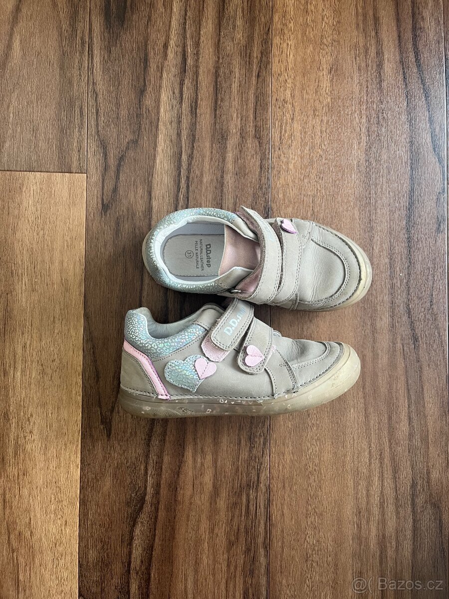 Kožené tenisky celoročky boty na suchý zip D.D.Step