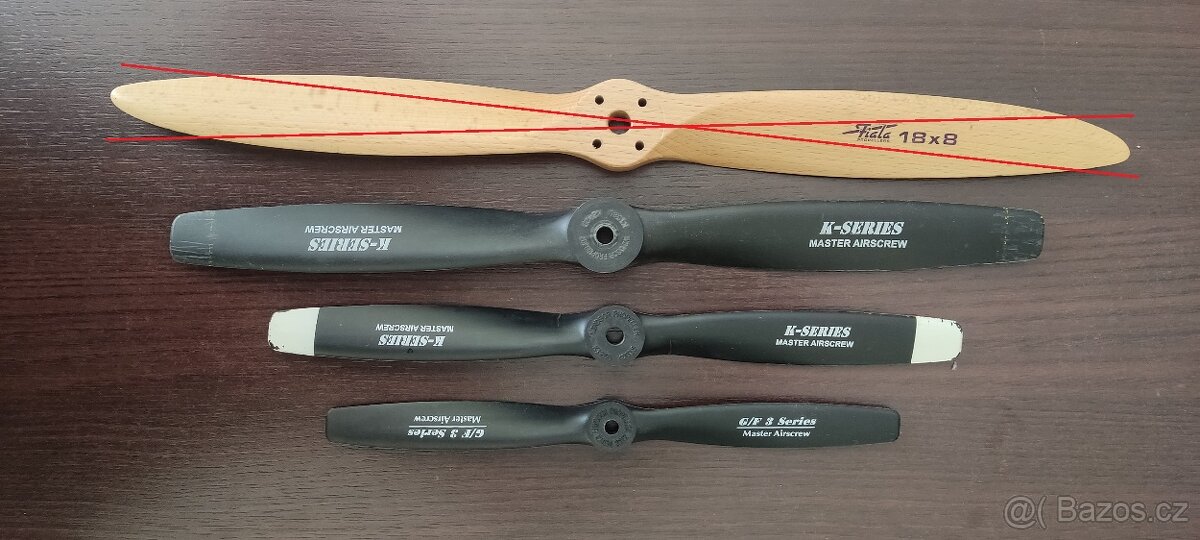 Vrtule, serva, palivové pumpy, olej.........