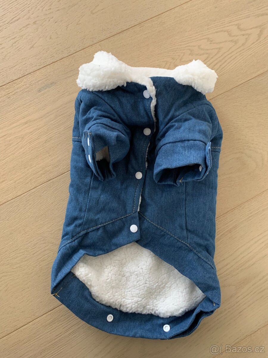Teplá džínová bunda pro pejsky
