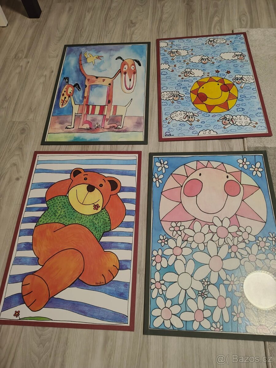 4ks dětských obrazů A2
