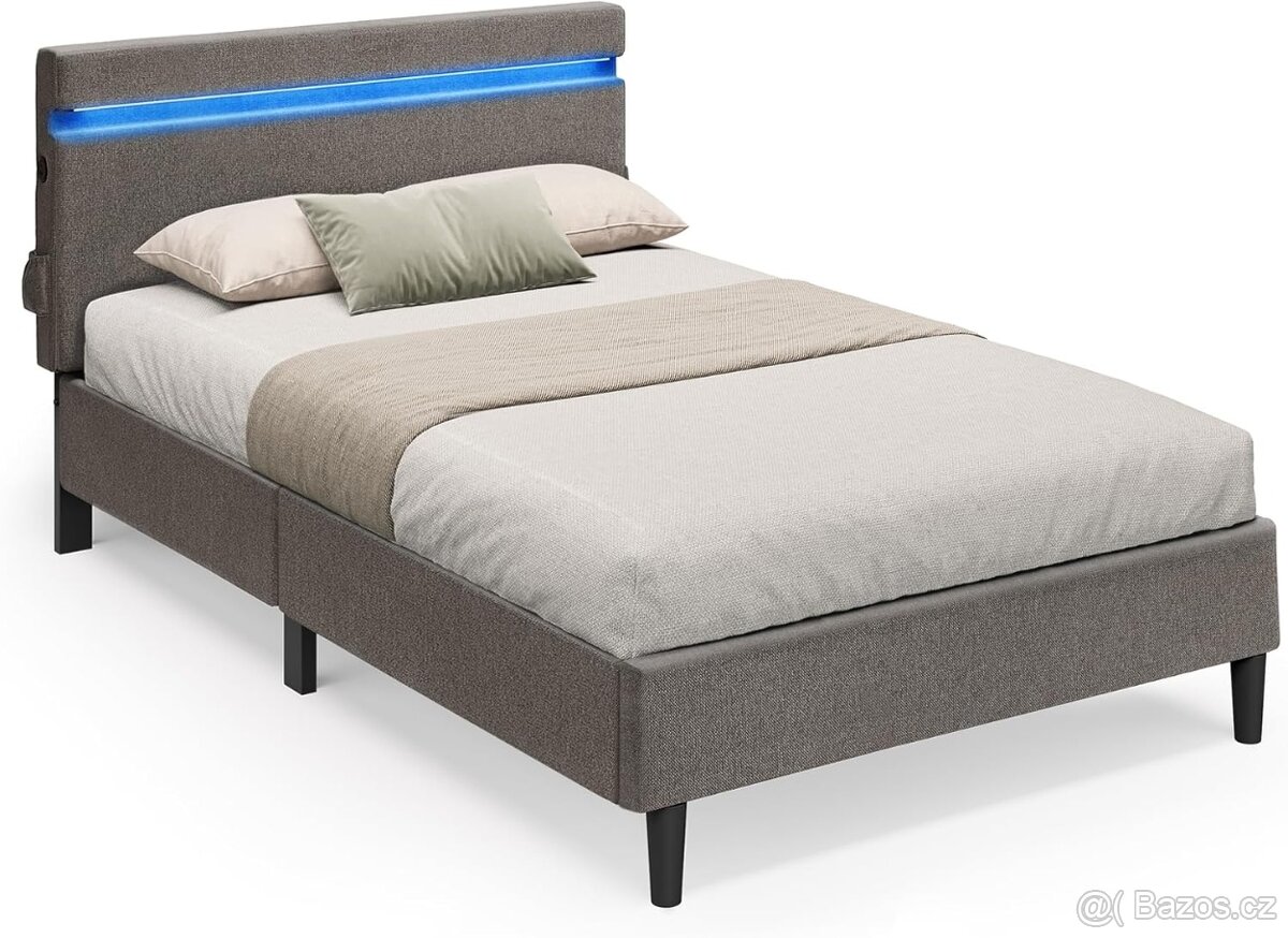 NOVÁ POSTEL S LED OSVĚTLENÍM BEZ MATRACE