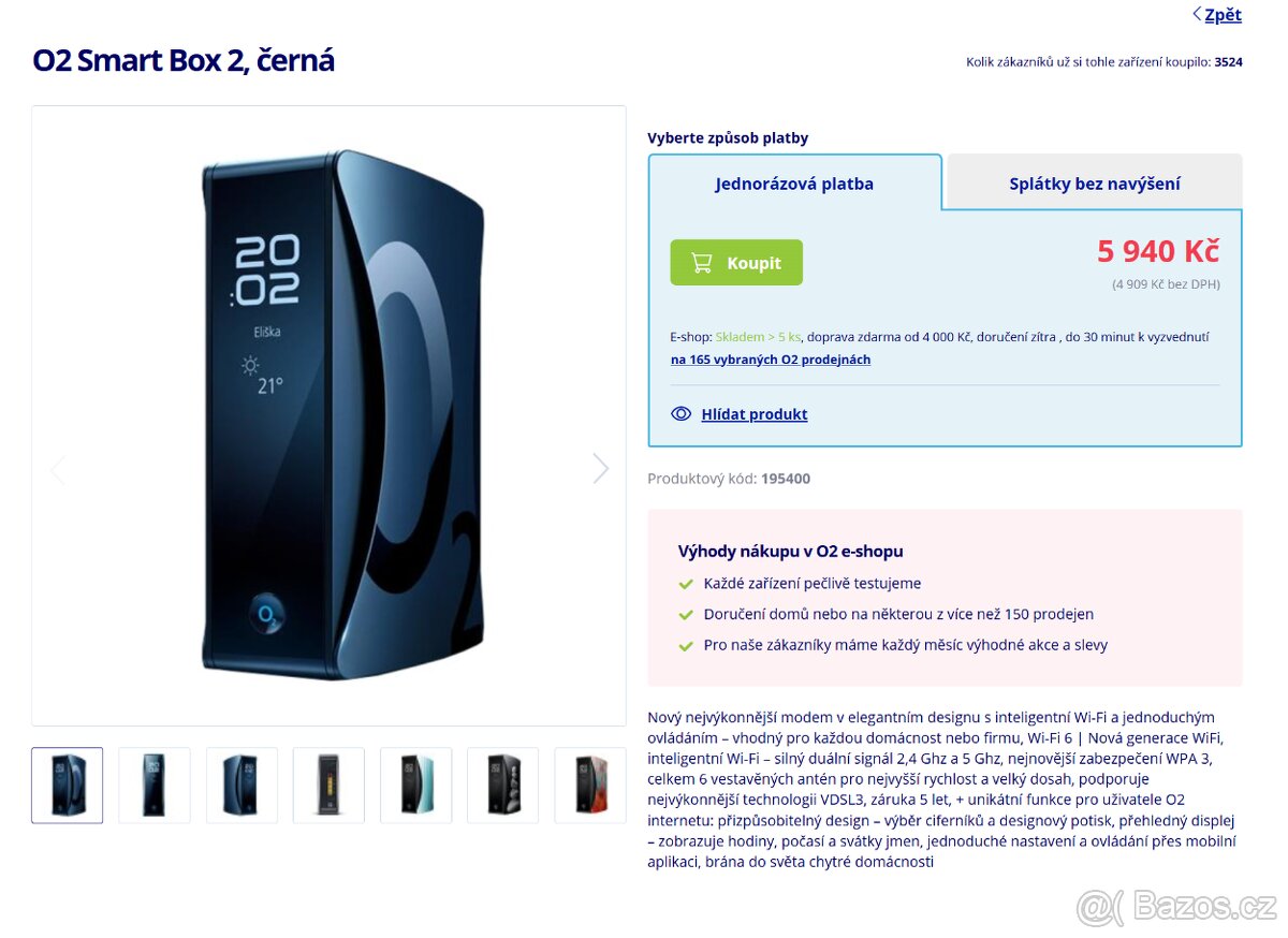 Prodám O2 Smart Box 2 - černý