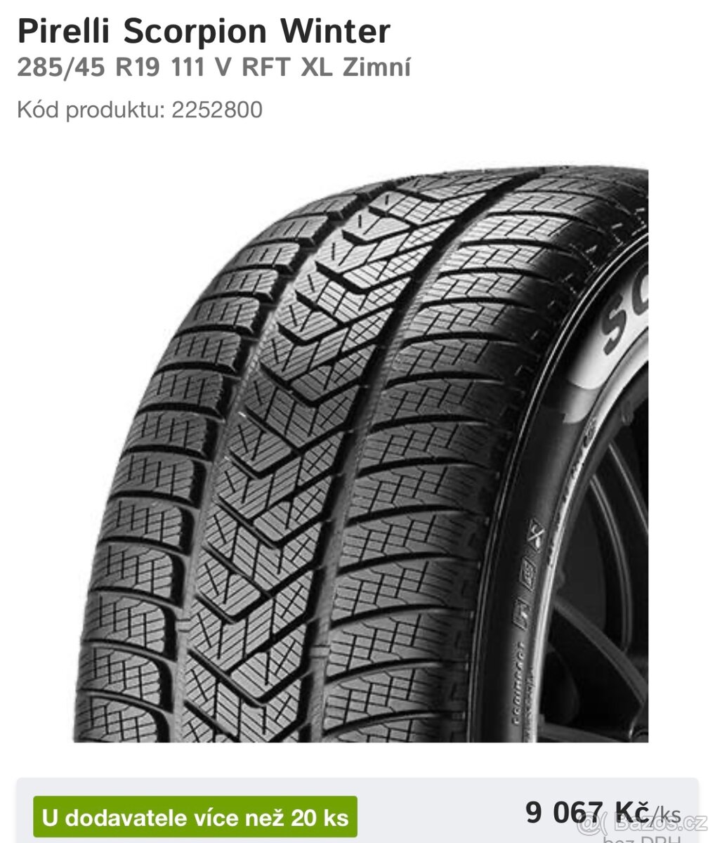 sada zimních pneu run flat bmw originál 19” - dvourozměrná