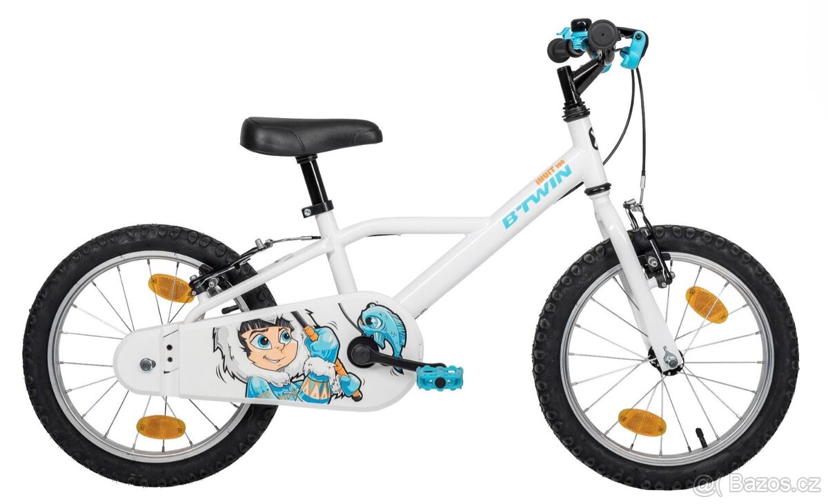 BTWIN Dětské 16" kolo 100 4–6 let Inuit BÍLÁ|MODRÁ