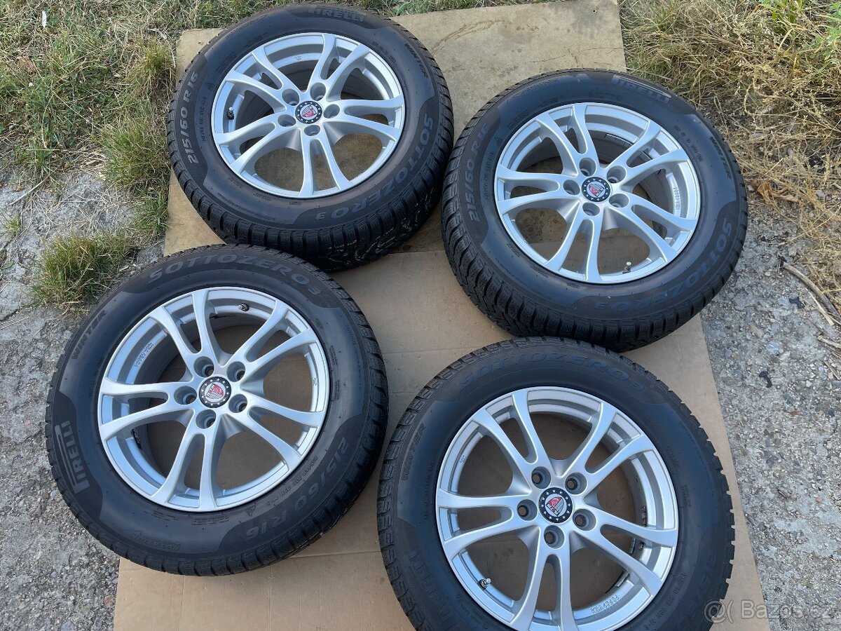 Alu kola.5x112.r16.zimni pneu 215/60/16.Škoda,Vw,Audi.Seat.
