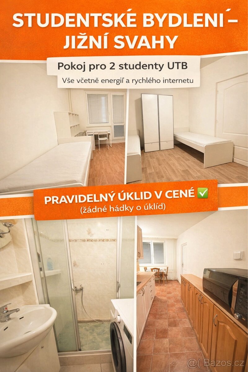 Pokoj ve studentském bytě