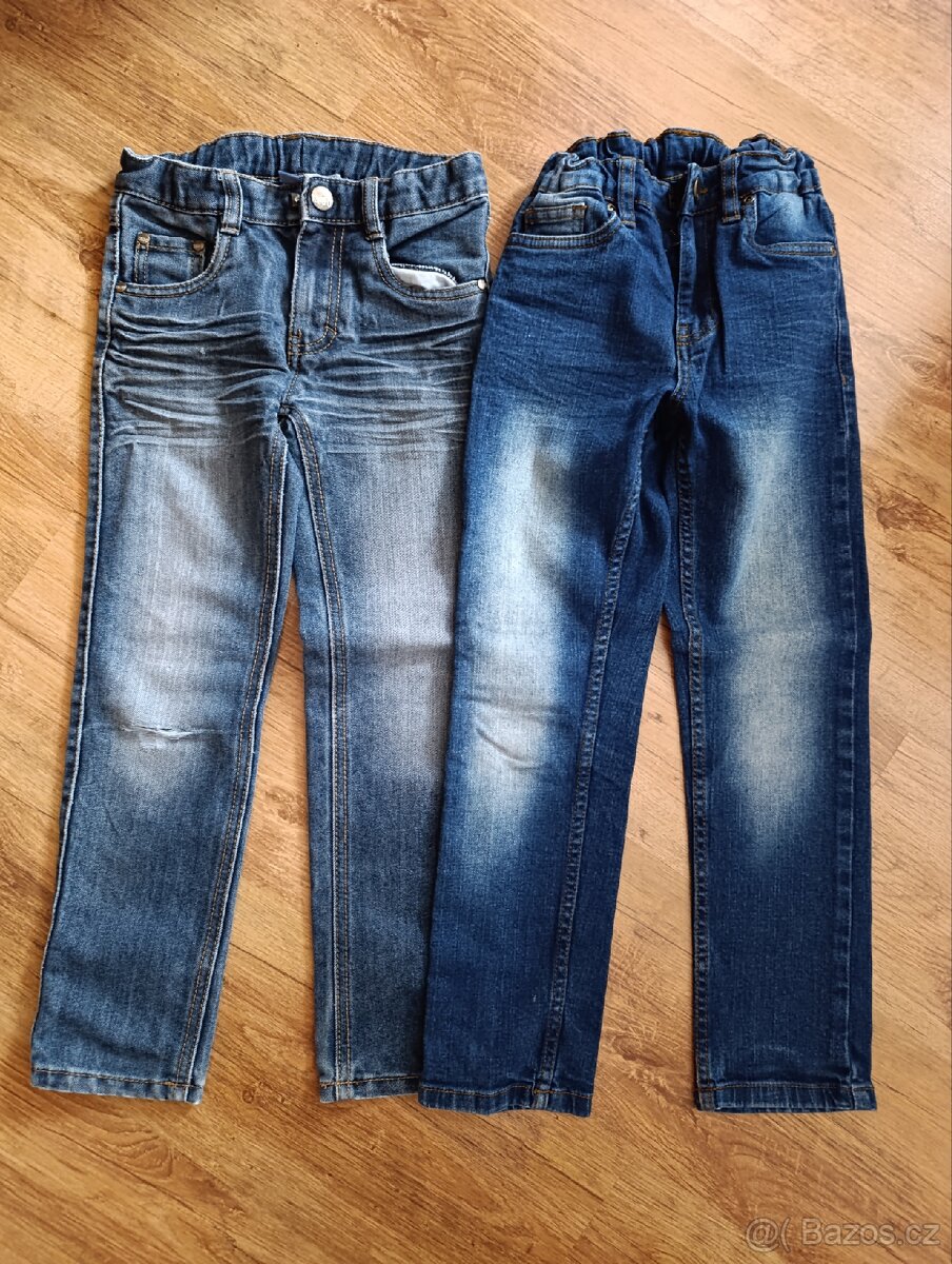 Džíny vel. 128 s nastavitelným pasem